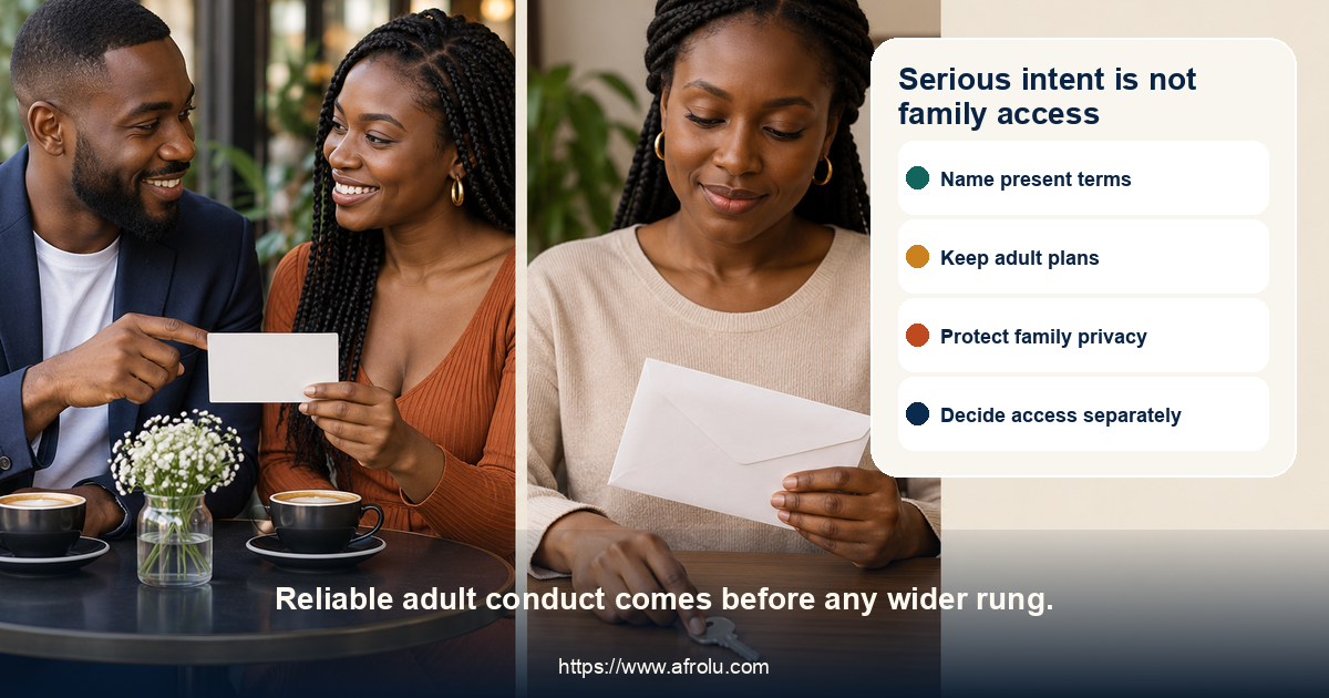 Balanced panels compare serious adult conduct with premature family access