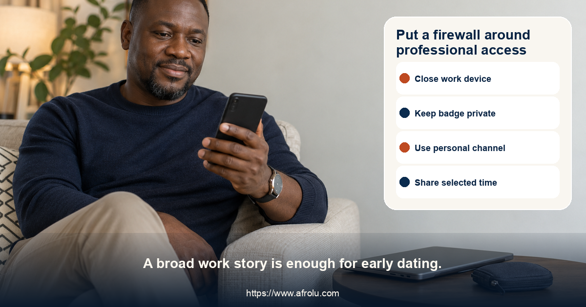 An adult keeps work devices separate while arranging a date on a personal phone