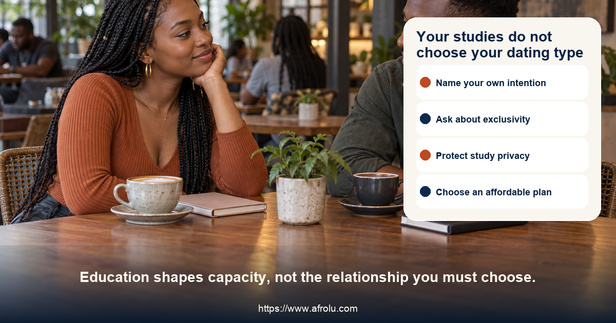 Two adult students in Nairobi discuss what kind of dating they want over coffee