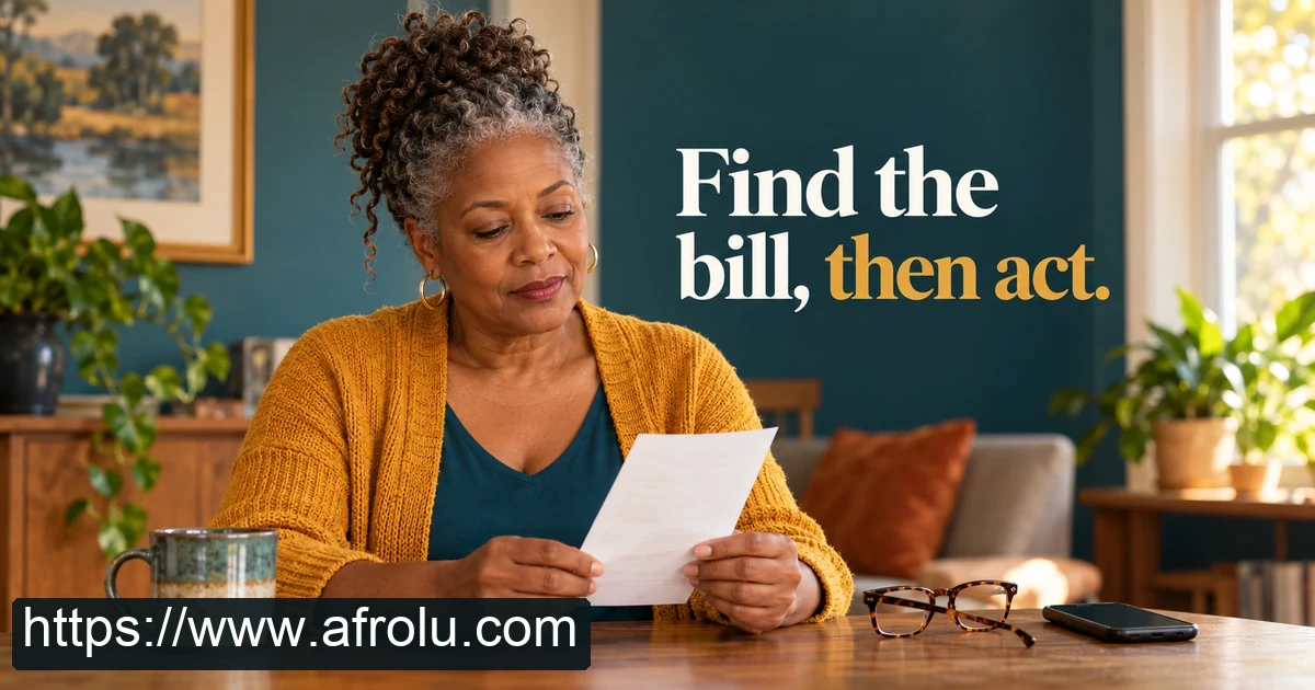 An older adult reviews a paper receipt beside a phone at a home table.