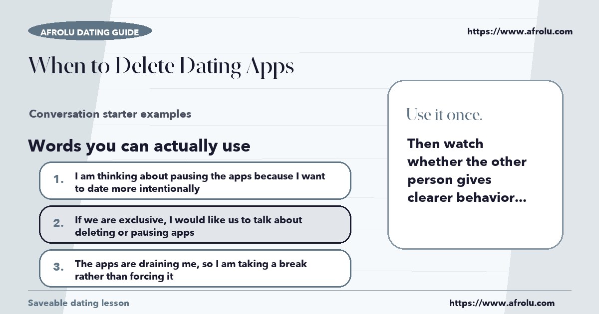 Hands-on sample messages for when to delete dating apps