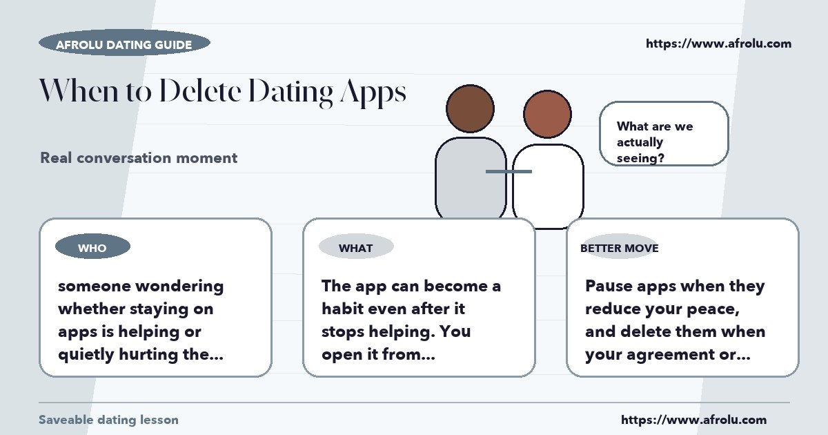 Someone wondering whether staying on apps is helping or quietly hurting the connection recognizing the moment in real life
