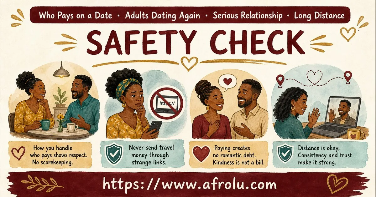 Who Pays on a Date? A Clear Guide to Budget, Offers and No Obligation for Late Entrants: Intent-first in Distance-Aware Dating: Afrolu safety checklist