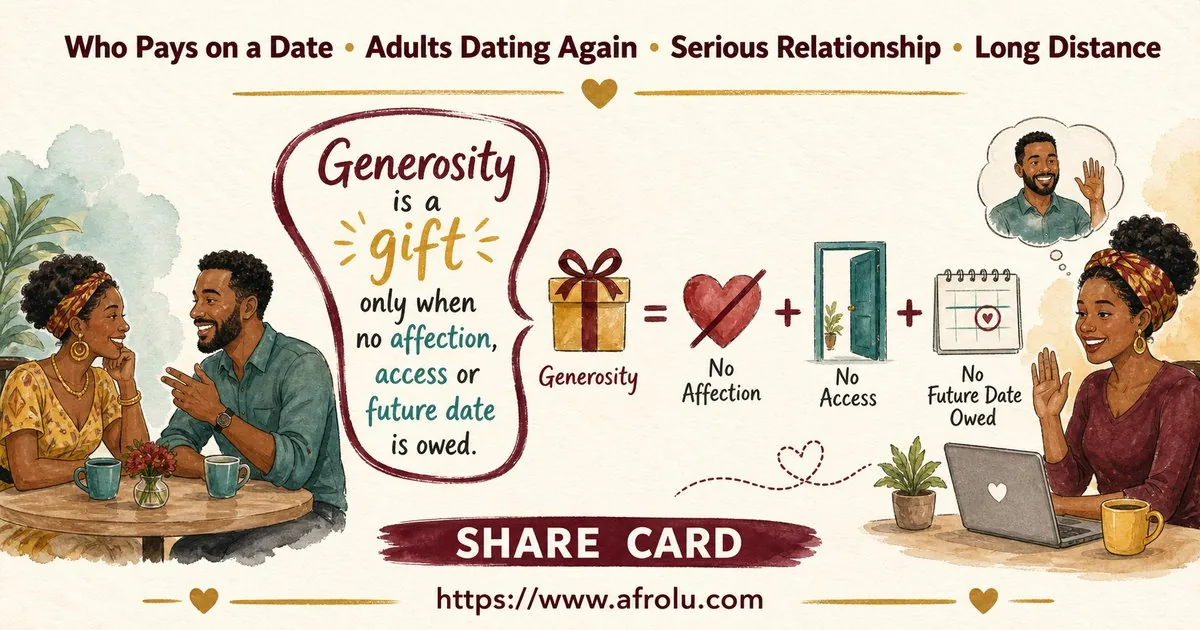 Who Pays on a Date? A Clear Guide to Budget, Offers and No Obligation for Late Entrants: Intent-first in Distance-Aware Dating: Afrolu shareable reminder