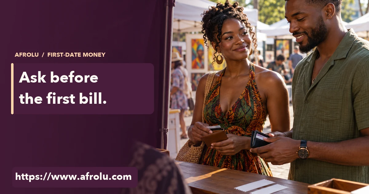 Two adults at an outdoor art fair hold separate wallets while they discuss entry tickets.