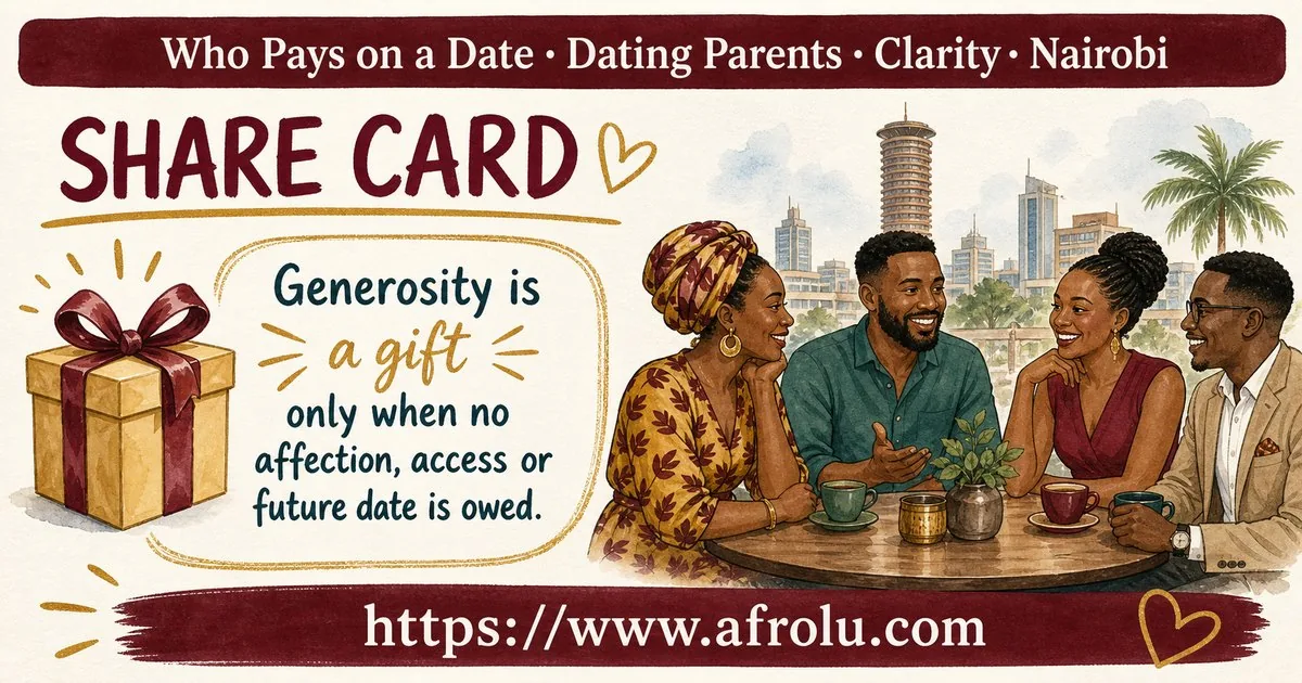 Who Pays on a Date? A Clear Guide to Budget, Offers and No Obligation for Parents Returning To Dating: Clarity-first in City Life: Afrolu shareable reminder