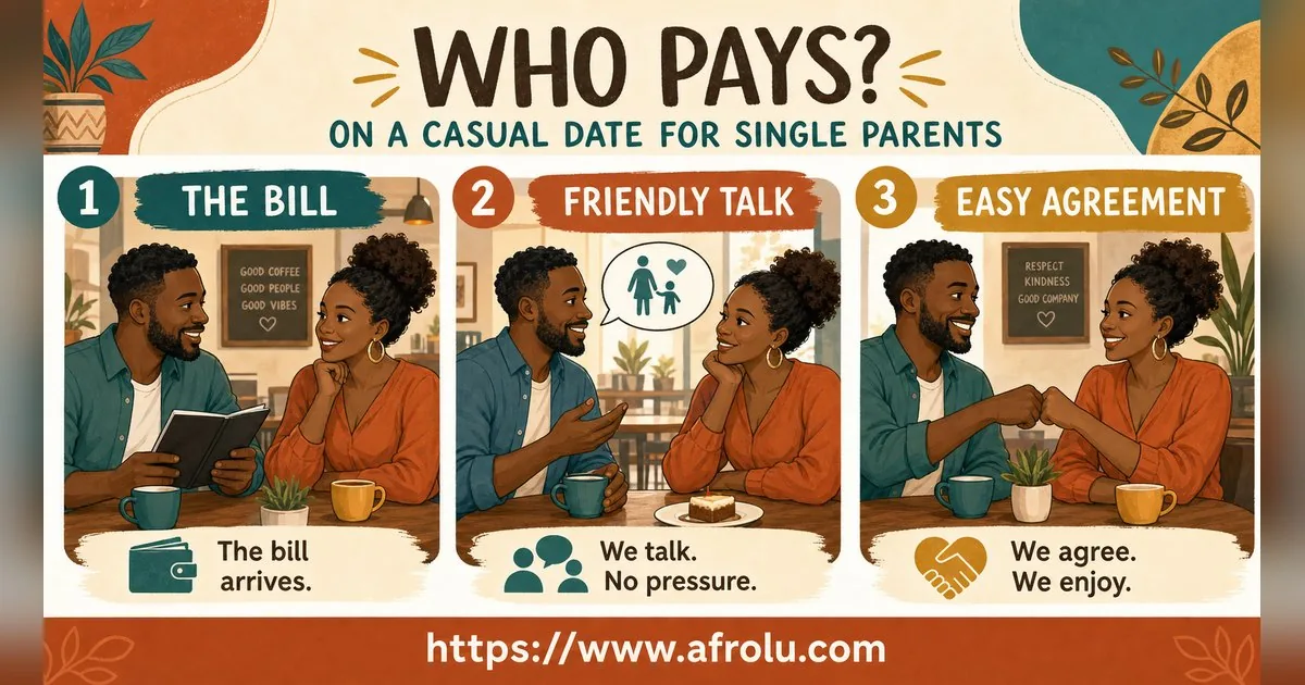 Who Pays on a Date? A Clear Guide to Budget, Offers and No Obligation for Parents Returning To Dating: Low-pressure in Casual-But-Honest Dating: Afrolu real-life scene