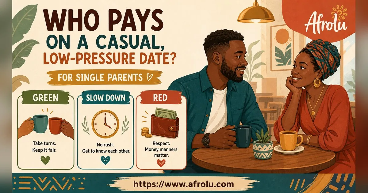 Who Pays on a Date? A Clear Guide to Budget, Offers and No Obligation for Parents Returning To Dating: Low-pressure in Casual-But-Honest Dating: Afrolu signal checklist