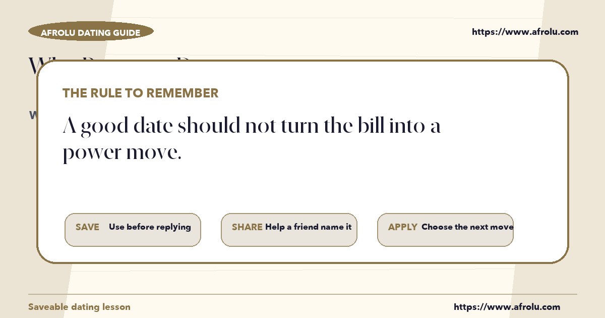 How to make a clear decision after reading about who pays on a date