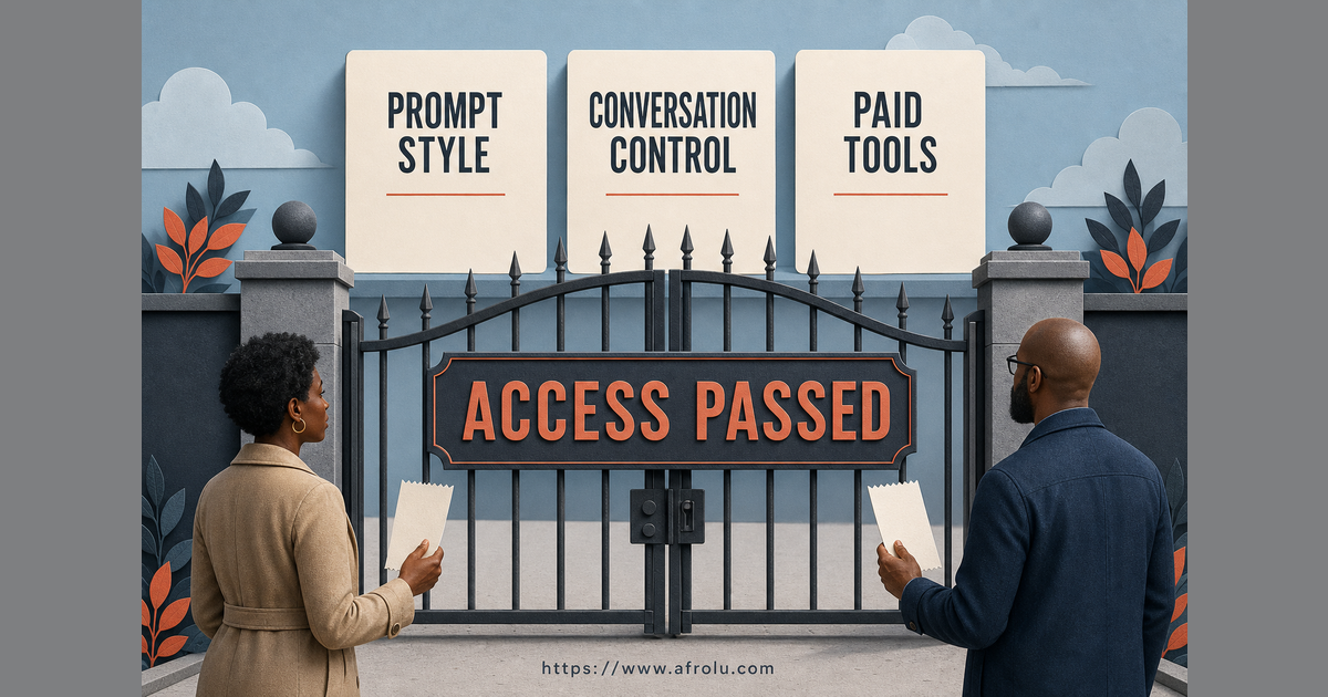 A feature comparison of prompt style conversation controls and paid tools remains locked until country access is proven