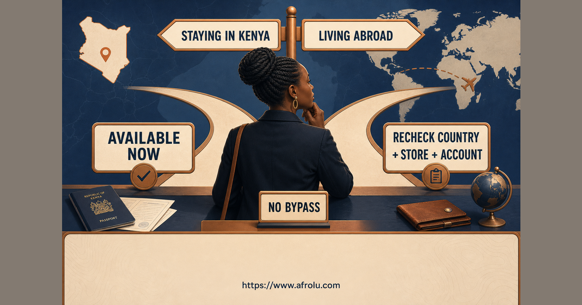 An adult reader follows separate Hinge and Bumble evidence paths for staying in Kenya or living in another supported country