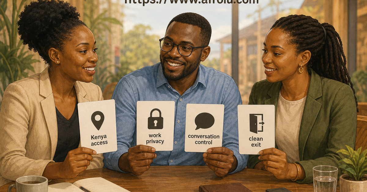 Kenyan professionals apply the same access work privacy conversation control and clean exit evidence test