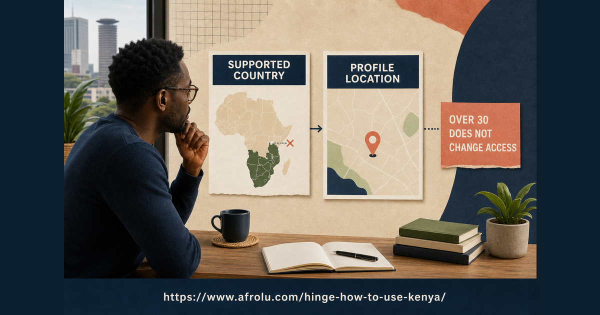 Kenyan reader separates Hinge supported-country evidence from a movable profile location and an over-30 life context