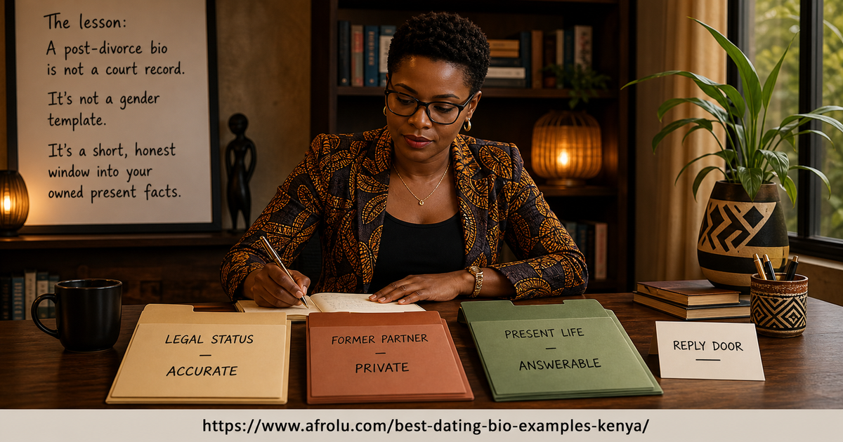 Kenyan editor separates accurate divorce status former-partner privacy present life and a dating-profile reply door