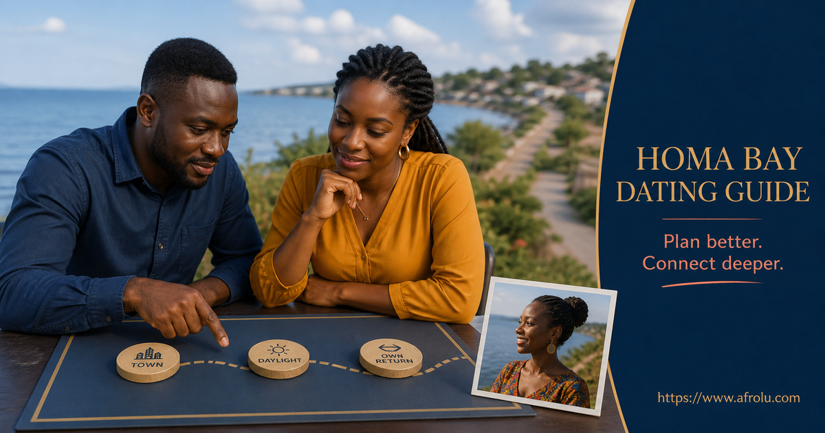 Two adults in Homa Bay place town daylight and independent return anchors between a dating profile and a lakefront meeting