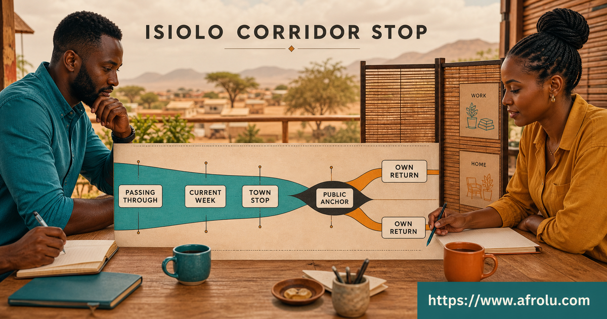 An Isiolo dating radius narrows from a transport corridor to one verified public town stop with private routines and two returns