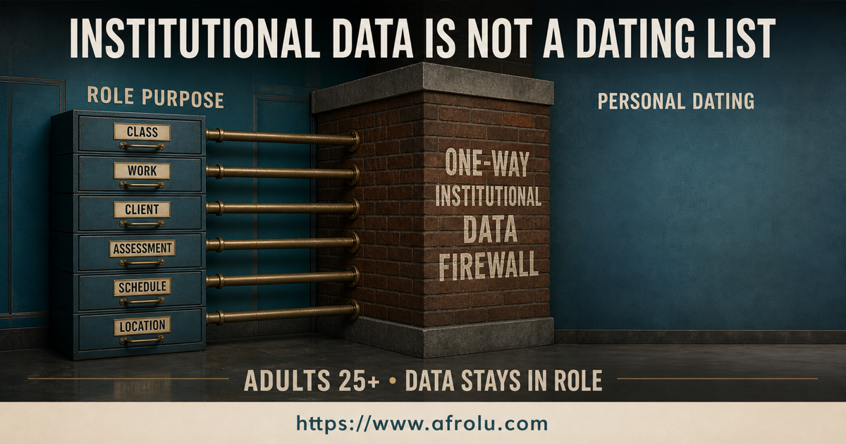 Rongo institution data firewall blocks class work client assessment schedule and location records from personal dating use