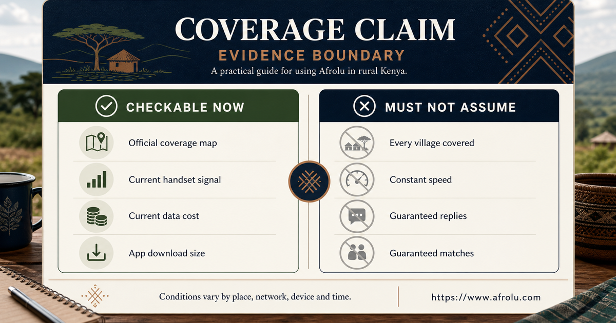 Evidence boundary separating national network statistics local signal observation and unknown dating-app activity