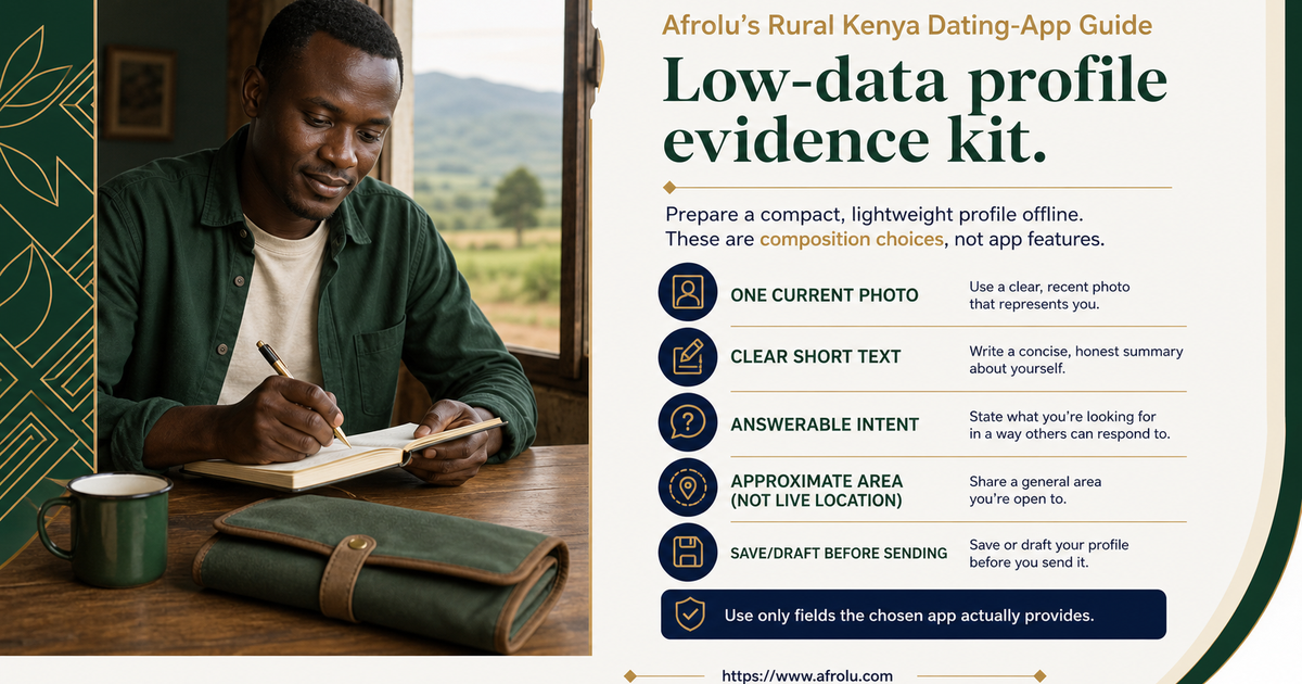 Compact profile kit prioritizing clear text one current photo and answerable intent over media-heavy activity