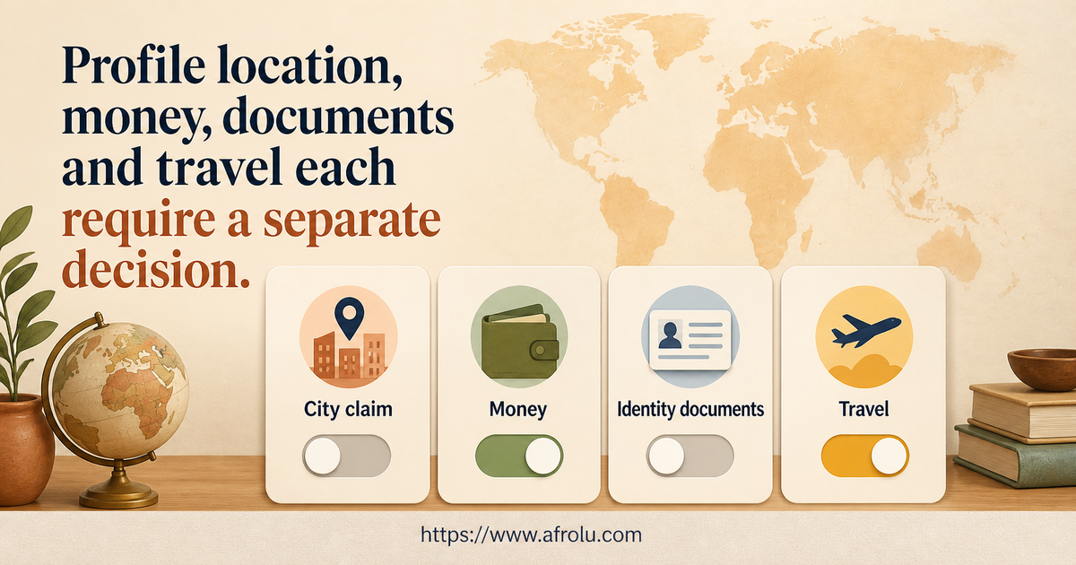 Four-way switch keeping profile city money documents and travel under separate consent controls