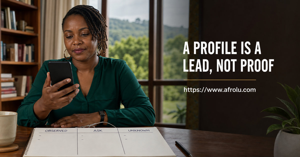 Nyeri adult sorts profile information into observed ask and unknown notebook columns
