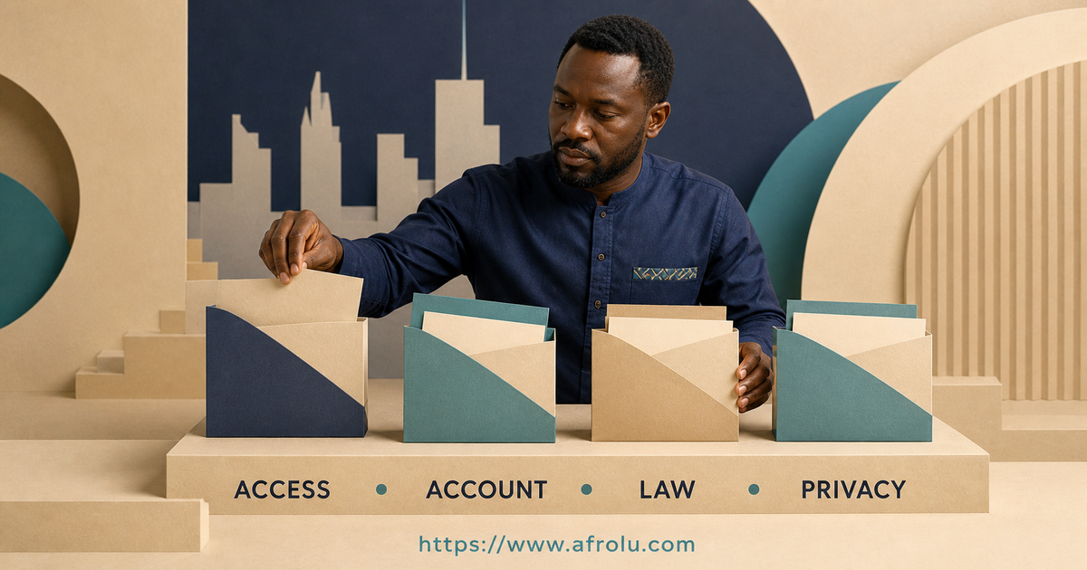 Kenyan adult in Doha keeps storefront access account eligibility legal advice and privacy in four separate files