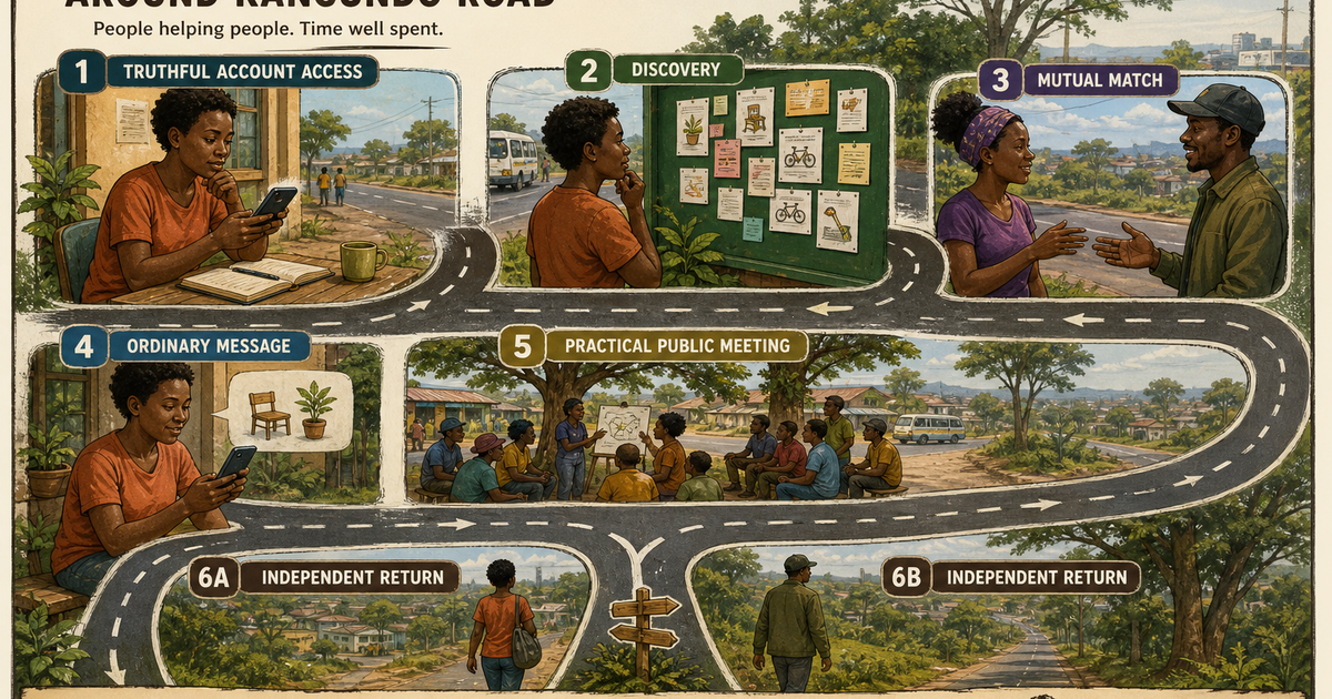 Unpaid dating-app journey from account access to a reciprocal plan around Kangundo Road