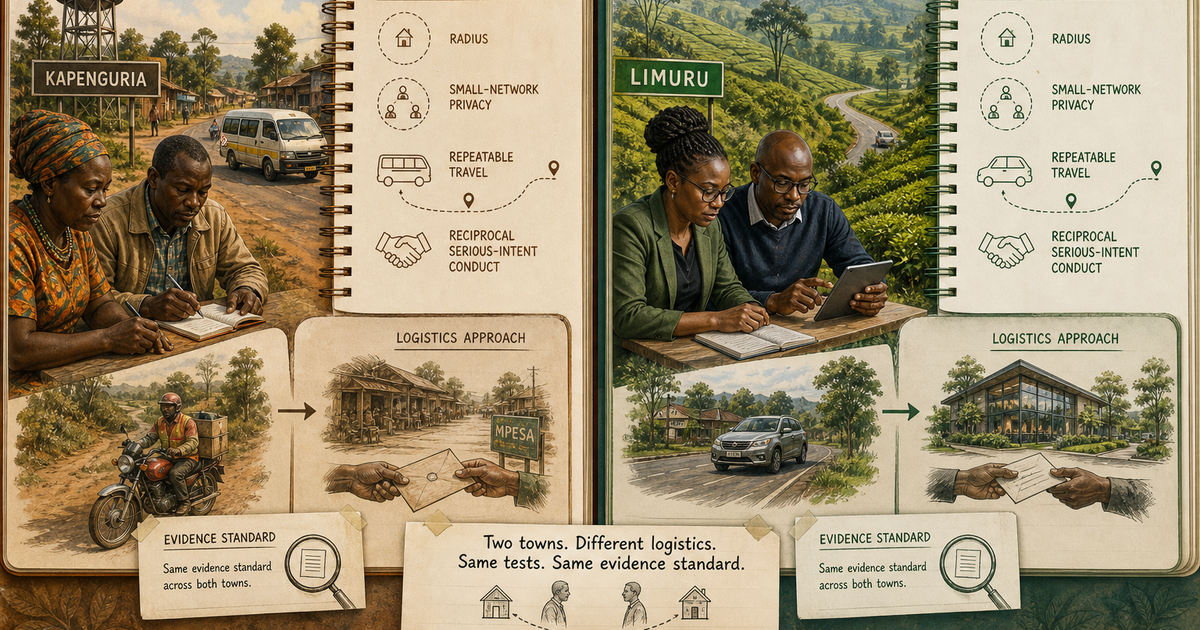 Kapenguria and Limuru serious-dating journey cards comparing radius, privacy and reciprocity