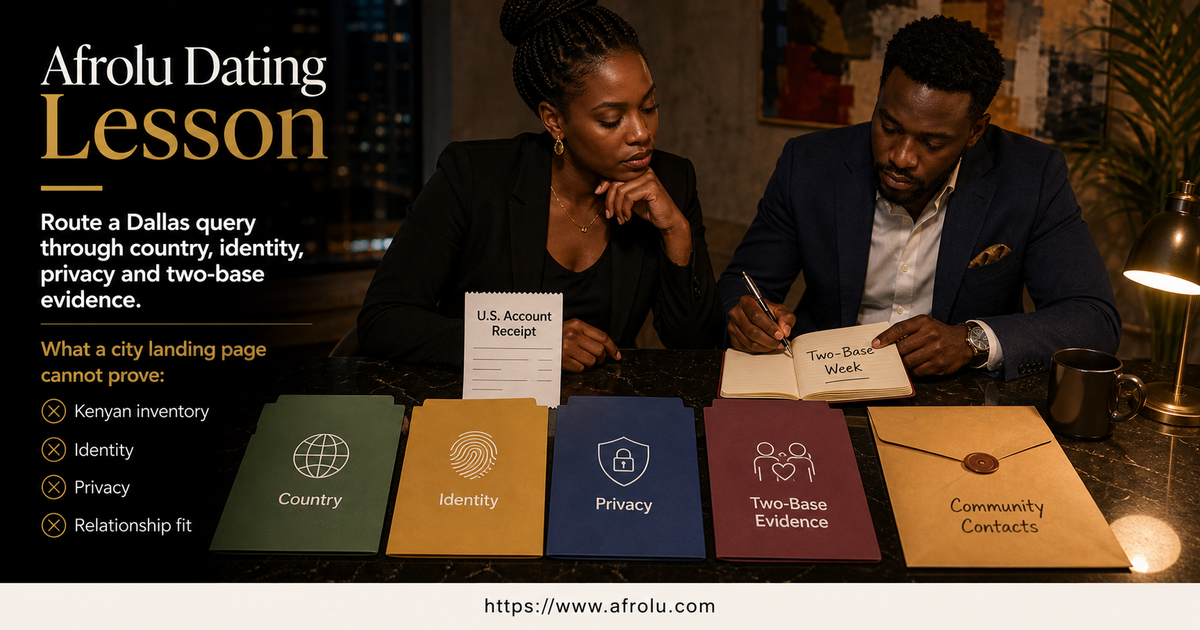 Four-folder dating plan for a Kenyan adult in Dallas