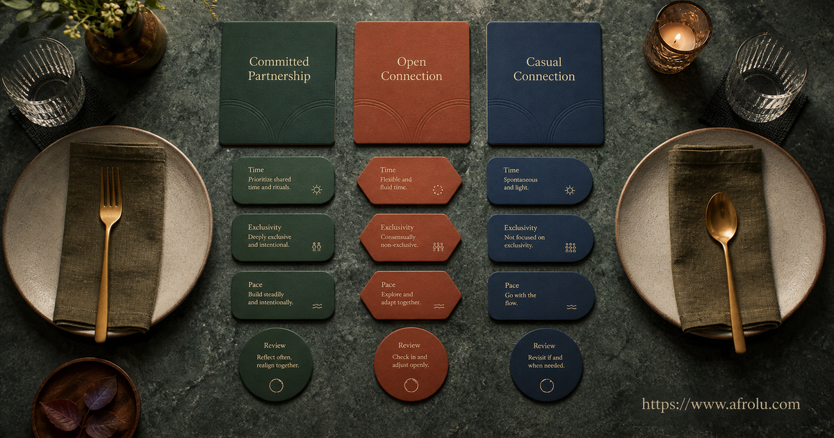 First-date intention table translating serious casual and open to see into present decisions