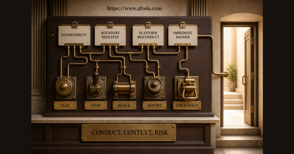 Dating red flag switchboard routing talk stop block report and emergency action by conduct