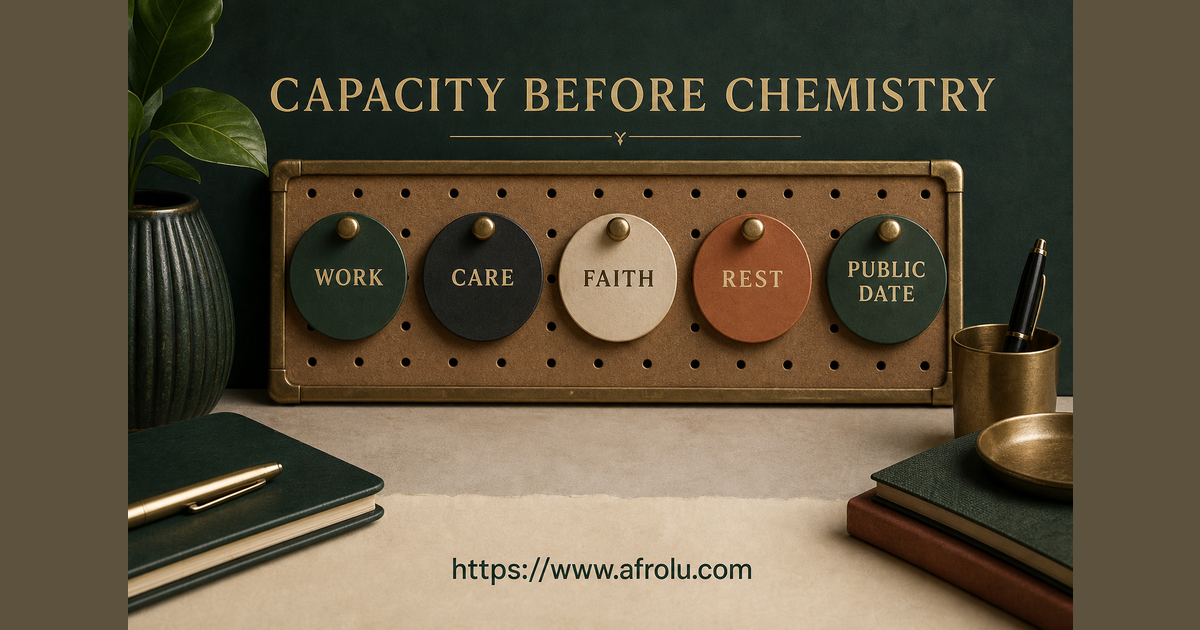 Komarock ordinary-week board for work, care, faith, rest and public date capacity