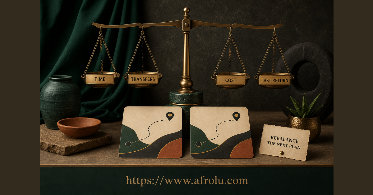 Balanced Komarock dating routes comparing time, transfers, cost and last return