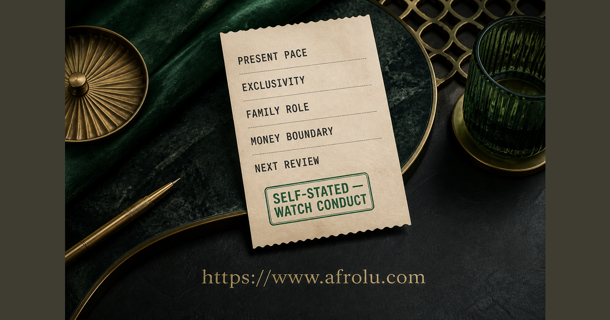 Serious-intention receipt covering pace, exclusivity, family, money and next review