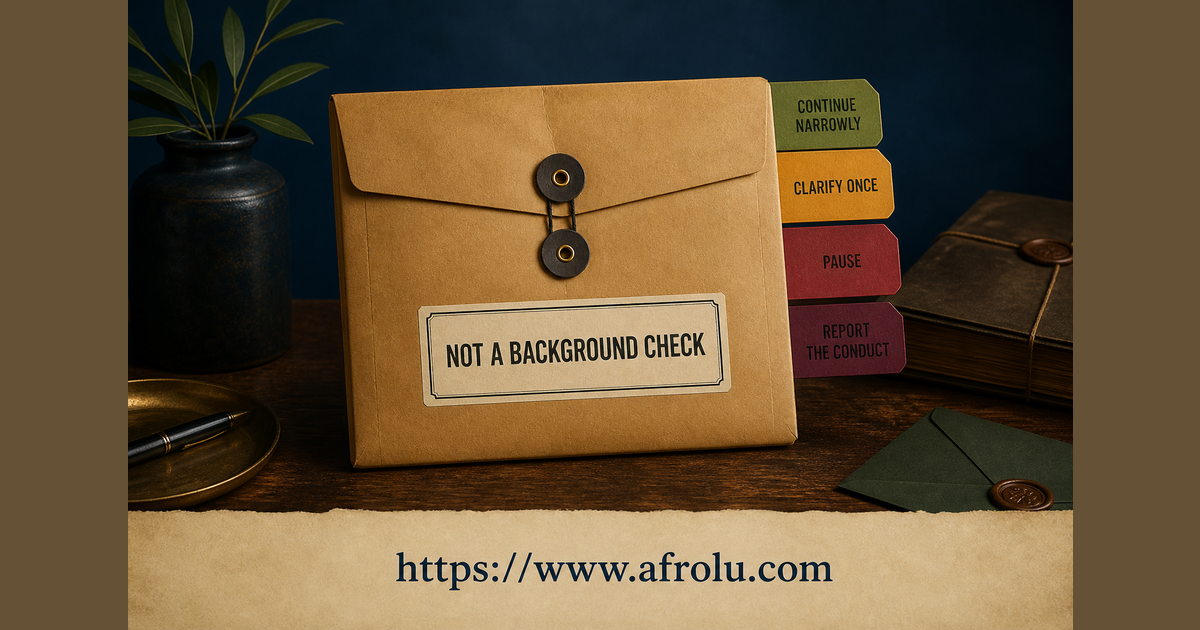 Private action envelope choosing continue narrowly, clarify once, pause or report