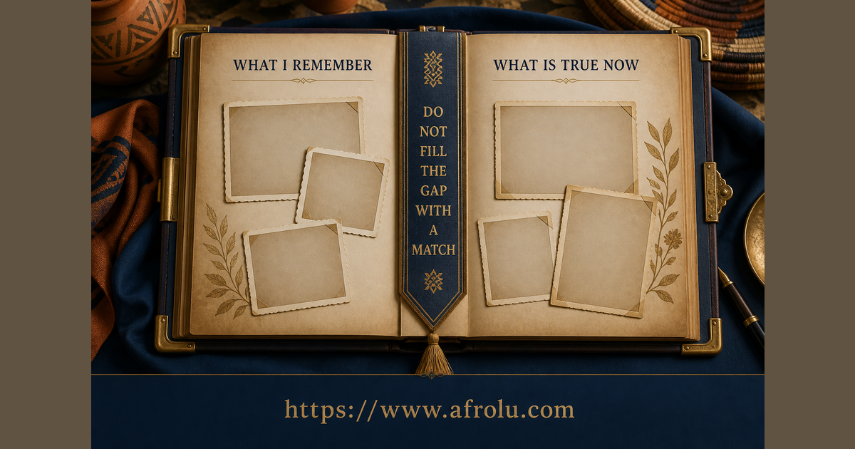 Returnee split-screen separating remembered routines from current verified facts