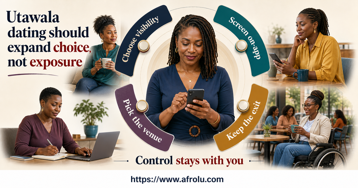 Adult women in Utawala compare profile visibility, on-app screening, meeting choice and exit controls without being treated as one audience
