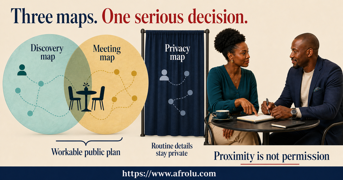 Pipeline daters keep the app discovery map, practical meeting map and private routine map separate