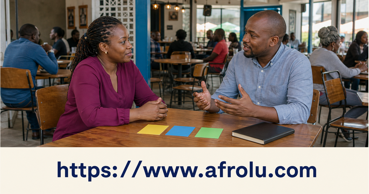 Two Umoja adults turn a serious relationship promise into a clear reciprocal conversation and modest plan