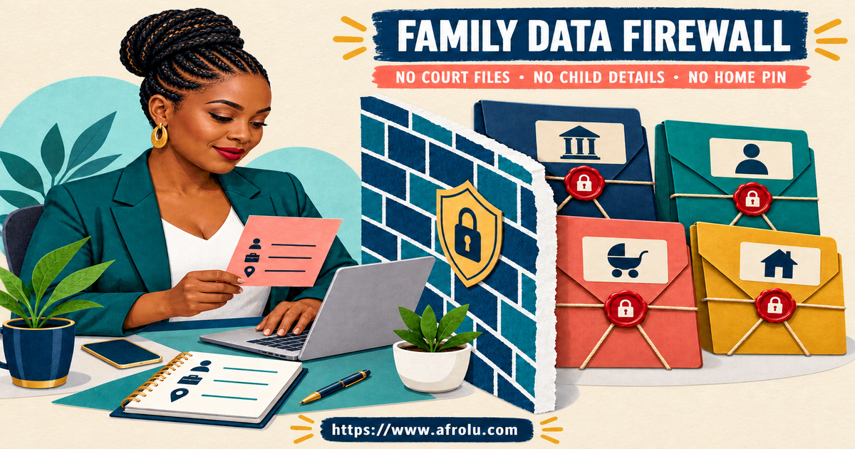 A family-data firewall keeps court documents, former-partner information, child details and the home outside a dating app