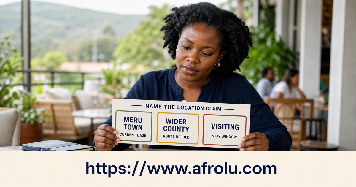 A Meru adult compares a town card, wider-county card and visitor card while keeping a private diary closed