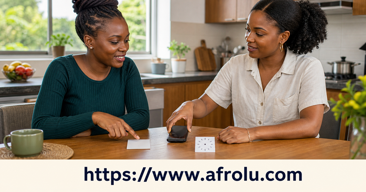 Two adult friends in Nyeri agree a limited first-date meeting card, check-in and charged-phone plan