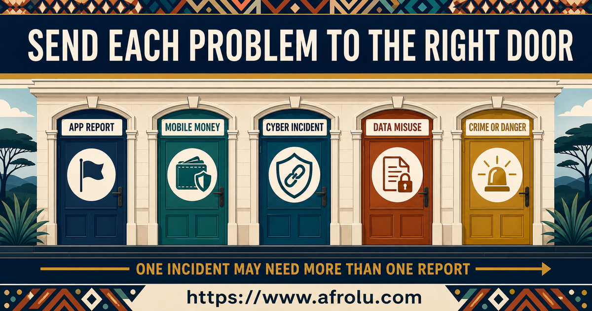 A Kenya adult routes Telegram pressure evidence to separate platform, payment, cyber, data, survivor-support and police doors