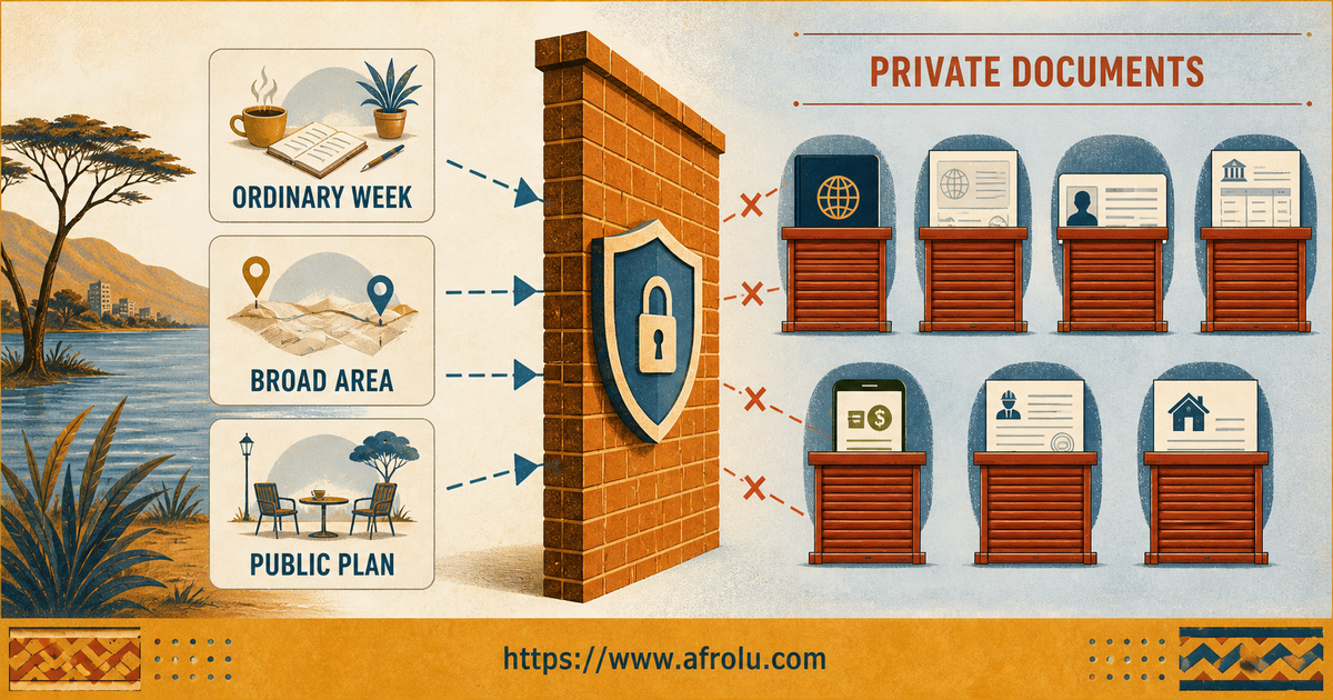 A document firewall keeps passports, identity, financial and immigration records out of early Kampala dating chat