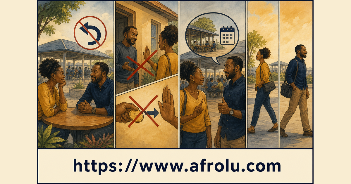 Athi River failed-plan storyboard replaces a private shortcut and fare request with a nearer public fallback, reschedule, more conversation or close