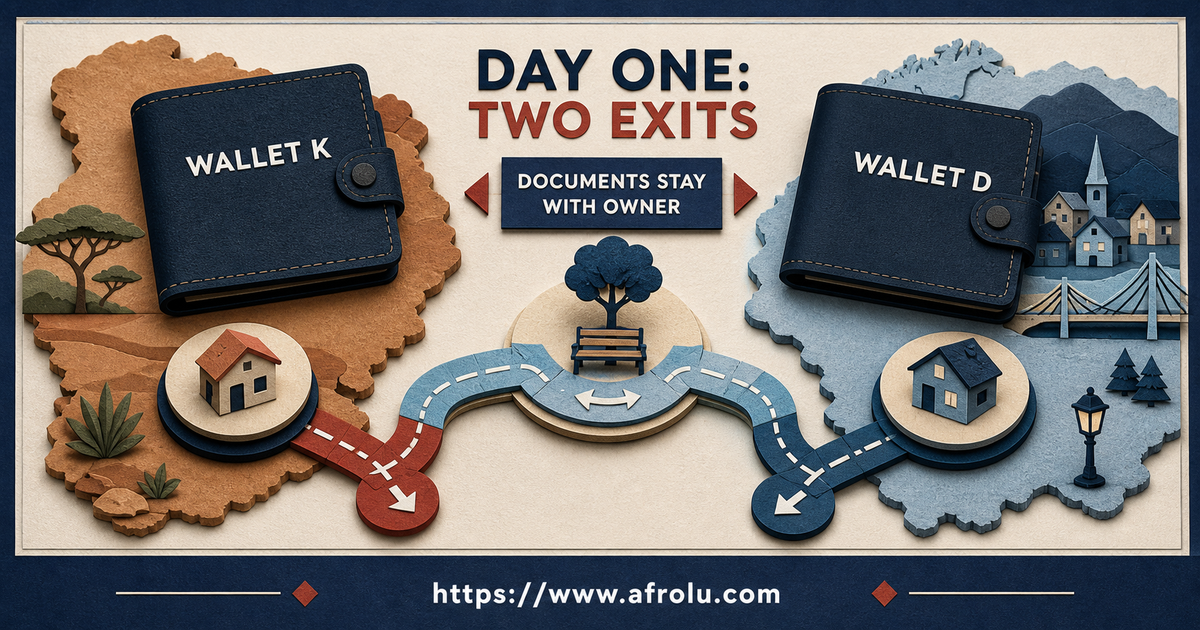 Kenya Drammen day-one plan keeps two wallets documents lodging public meeting and independent return under separate adult control