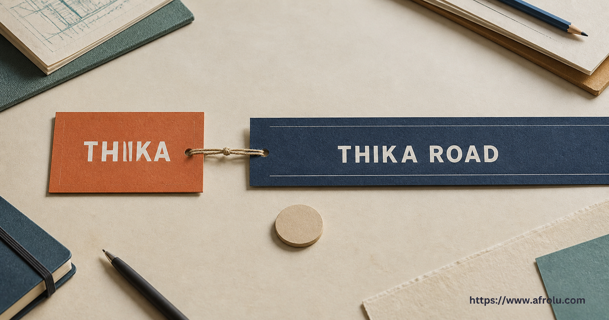 A paper place card keeps Thika municipality separate from the broader Thika Road corridor before a public meeting point is chosen