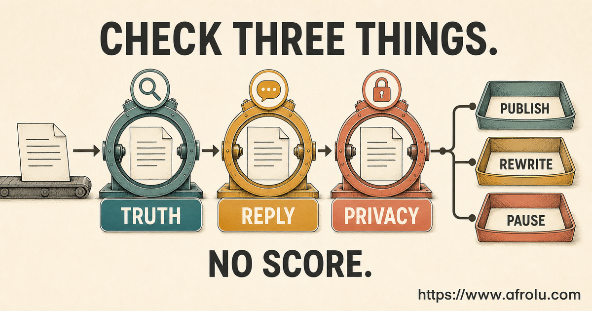 Paper bio passes truth reply and privacy checks before equal publish rewrite and pause trays